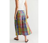 Telluride Wide-Leg Crop Pull-On Madras Pants at Free People in Rainbow Combo, Size: Large - female