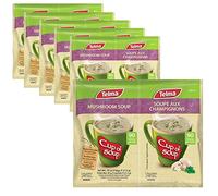 Telma Mushroom Cup of Soup - Instant Mushroom Soup Mix - 6 Pack (12 Sachets) - No Preservatives, 90 Calories Per Bag - Quick & Easy Soup - Kosher - Vegan Friendly - Great for Lunch or Snacks
