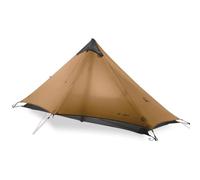 Telomat 3F Lanshan1 Ultralight Poleless Tent for 1-Person, 3/4 Season, Khaki, Waterproof, Portable, Backpacking, Camping, Hiking, Fishing, Mountaineering