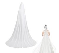 Telooco 1-Tier Wedding Veil 300cm Long Bridal Cathedral Tulle with Comb White Soft Drop Veil for Bride Wedding Hair Accessories