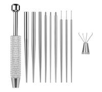 Telooco 10 Pcs Piercing Tool Kit Piercing Ball Grabber and 12-20G Stainless Steel Piercing Taper Labret Insertion Tool Flat Back Earring Applicator Tool to Change Jewellery for Ear Nose Lip Eyebrow