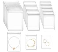 Telooco 120Pcs Clear Self Seal jewellery Bags 3 Sizes PVC Jewelry Storage Bags Clear Anti Tarnish Pouches for Earring Ring Necklace Packing Organizer