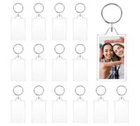 Telooco 15 Pcs Photo Keychain Bulk 2”*1.2“ Transparent Acrylic Keychain Picture Holder Clear Keychains for Pictures Suitable for Personalized Customization, Artwork and Gifts