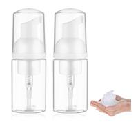 Telooco 2Pcs Foaming Soap Dispenser 30ml Empty Foam Pump Clear Small Refillable Travel Container for Shampoo Facial Cleanser Hand Soap Cleaners