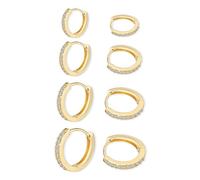 Telooco 4 Pairs Small Hoops Earrings Dainty Huggie Hoop Earrings for Multiple Piercings Tragus Hoop Cartilage Earring with Cubic Zirconia Tiny Sleeper Earrings 6/8/10/12MM(Gold), 574002_1_QgQYckSg6