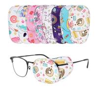 Telooco 8Pcs Eye Patches for Kids Reusable Cartoon Kids Eye Patch for Glasses Over The Lens Colorful Unicorn Fun Animals Eyepatch for Children Amblyopia Strabismus