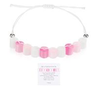 Telooco Bead Bracelet Adjustable Bead Bracelets Three Colors Beaded Bracelet, Handmade Gift to Fashionable Women'S Accessory (White, Pink, Fuchsia)