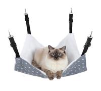 Telooco Cat Hammock Plush Hanging Cat Bed with Adjustable Straps and Metal Hooks Double Layer Soft Winter Guinea Pig Hammock for Cats Puppy Ferrets and Small Animals (L)