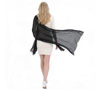 Telooco Chiffon Shawls and Wraps, Lightweight Chiffon Scarf for Evening Dresses Dating Prom Silky Shawl(Black)