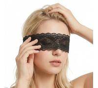 Telooco Lace Sleep Mask, Adjustable Eye Mask for Masquerade Elastic Lace Mask - Masquerade Accessory for Women Valentine Costume (Black)
