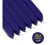 TELOSMA 6PCS Navy Blue Wax Seal Sticks with Wick， Sealing Wax Candle for DIY Envelope Wedding Invitation Decoration Seals