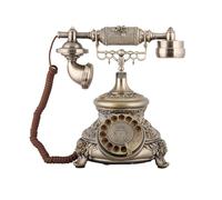 TelPal Bronze Retro Vintage Antique Style Rotary Dial Button Desk Telephone Phone Home Office Telephone Set
