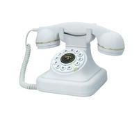 Retro Style Landline Phone for Home, TelPal White Old Fashion Phone, 1930's Push Button Antique Telephone, Large Button Vintage Corded Phone, Power Outage Safe, Redial Button, Old Classic Retro Phone
