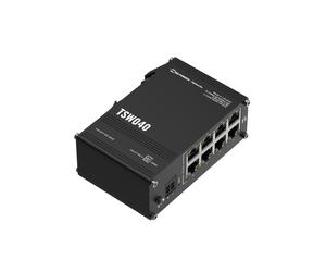 TELTONIKA 8 LAN PoE+ ports 10/100 Mbps Industrial DIN rail switch TSW040