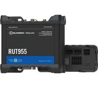 Teltonika RUT955J034S0 Model RUT955 Industrial Cellular Router, Black; for use with AT&T, Bell, and T-Mobile Only; 4G and 3G Frequencies; Dual SIM with Failover; Multiple Interfaces; GNSS