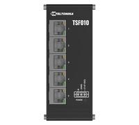 Teltonika TSF010 Ethernet switch, flat & compact, 5 x 10/100 Mbps Ethernet Ports, integrated DIN rail bracket, 3-pin