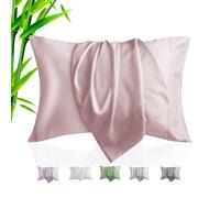 TELUS Pillow Cases Queen Size 2 Pack, Bamboo Rayon & Lyocell Pillowcase with Envelope Closure, Cooling Breathable Pillow Cover for Hot Sleeper & Night Sweats, 20x30 inch, Pink