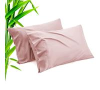 TELUS Pink Pillow Cases King Size 2 Pack, Bamboo Rayon Cooling Pillowcases with Envelope Closure, Cool Breathable Pillow Cover for Hot Sleepers & Night Sweats, 20x40 inch