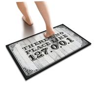 TELVORAN Door Mats Funny There’s No Place Like 127.0.0.1 Doormat Knock Before Entering Door Sign Gamers Accessories