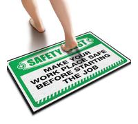TELVORAN Funny Bathroom Rugs Safety First Make Your Work Place Safe Before Starting The Job Floor Mat Bar For Man Cave Pool Decor(50X80CM)