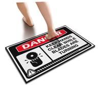 TELVORAN Indoor Mats For Front Door Entry Danger Keep Hands Clear While Blades Are Turning Doormat Front Door Welcome Mat Retro Room Decor(50X80CM)