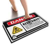TELVORAN Knock Before Entering Door Sign Danger Keep Away Rotating Driveline Contact Can Cause Death Floor Mat Pool Decor Holiday Rug(40X60CM)
