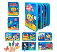 Tema Oceano Busy Board Libro Montessori Interattivo 1 2 3 4 Anno、Quiet Book Sensoriale educativo、Giochi Montessori 1 2 3 4 5 6 Anni、Pannello di Feltro attività、Valigetta Montessori Bambini