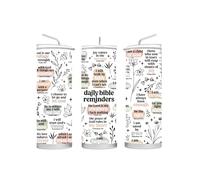 Temas Store 20 oz Stainless Steel Bible Affirmation Tumbler - Daily Scripture Inspiration - Motivational Christian Gift - Two Unique Designs - Hot & Cold Travel Mug (Design 1)