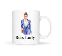 Temas Store Boss Lady Office Mug - 11oz Ceramic Coffee Cup - Empowered Woman, Girl Chic, Motivational Work Mug - Gift for Female Entrepreneurs, Professionals, Leaders (Boss Lady Hair Bun)
