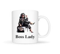 Temas Store Boss Lady Office Mug - 11oz Ceramic Coffee Cup - Empowered Woman, Girl Chic, Motivational Work Mug - Gift for Female Entrepreneurs, Professionals, Leaders (Boss Lady Bag,CrossLeg)