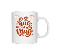 Temas Store Coffee Lovers 11 oz Ceramic Mug Collection, White, Sweet Mocha and Hug in a Mug Designs, Hot Beverage Cup for Tea and Coffee (Hug in a Mug)