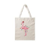 Temas Store Designed Tote Bag | Tote Bags With Handles Great For On The Go | Eco Friendly Option For Shopping Bag (Flamingo, natural beige)