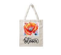 Temas Store Designed Tote Bag | Tote Bags With Handles Great For On The Go | Eco Friendly Option For Shopping Bag (Floral Bloom, natural beige)