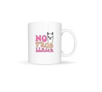 Temas Store No Prob Llama Ceramic Coffee Mug - Funny Animal Pun Gift, Cute Llama Design, Double-Sided Print - Dishwasher & Microwave Safe (White, 11, Ounces)