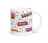 Temas Store Self Care Affirmation Mug 11oz, Ceramic Coffee Mug, Positive Mindset Tea Cup, Encouraging Motivational Mug for Her Forgive Inspirational Affirmation Mug