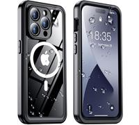 Temdan for iPhone 14 Pro Case Waterproof, Built-in Lens & Screen Protector[Full Body Shockproof][Military Drop Proof][Dustproof][IP68 Underwater] Protective Case for iPhone 14 Pro-Black/Clear