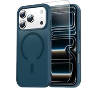 Temdan for iPhone 17 Pro Case with Screen Protector, Compatible with Magsafe, Anti-Yellowing, Military-Grade Protection, Shockproof Slim Magnetic Phone Case Cover, Dark Blue