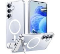 Temdan Magnetic for Samsung Galaxy S25 Plus Case, [Innovate Stand][Military Grade Drop Protection][Non Slip][Non-Yellowing] Shockproof Phone Case for Galaxy S25 Plus 6.7" 2025 -Clear
