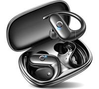 Temdan Wireless Earbuds Over-Ear Headphones Bluetooth 5.3 With Ear-Hooks Deep Bass Headsets Clear Call Ultralight earphones Up To 30H Use Time For Studying Workout Gaming,Black