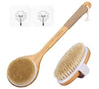 TEMEAYE Dry Brushing Body Brush Sets Wooden Handle Combined with Medium Strength Natural Bristles Gentle Exfoliator Remove Cellulite Lymphatic Drainage Makes the Skin of the Entire Body Softer