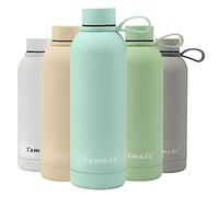 Temede Large Stainless Steel Insulated Water Bottle 1L, Vacuum Flask BPA-Free, 12hrs Hot & 24hrs Cold Drinks, Thermal Metal Sports Bottles, Leakproof Double Wall Drinking for Kids, Gym, Running,Travel