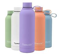 Temede Small Stainless Steel Insulated Water Bottle 350ml, Vacuum Flask BPA-Free, 12hrs Hot & 24hrs Cold Drinks, Thermal Metal Sports Bottles,Leakproof Double Wall Drinking for Kids,Gym,Running,Travel