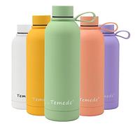 Temede Small Stainless Steel Insulated Water Bottle 500ml, Vacuum Flask BPA-Free, 12hrs Hot & 24hrs Cold Drinks, Thermal Metal Sports Bottles,Leakproof Double Wall Drinking for Kids,Gym,Running,Travel