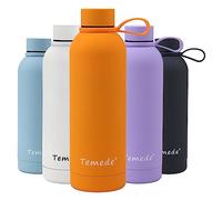 Temede Stainless Steel Insulated Water Bottle, Vacuum Flask BPA-Free, 12hrs Hot & 24hrs Cold Drinks,Thermal Metal Sports Bottles,Leakproof Double Wall Drinking for Kids,Gym,Running,Travel,750ml,Medium