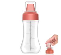 Temeemeg 1PC Condiment Bottles for Ketchup & Sauces, 12 oz Ketchup Dispenser with 5-Hole Drizzle Tip & Dust-Proof Cap, Red Kitchen Squeeze Bottles for Salad Dressing, Syrup, BBQ.