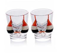 Temeemeg 2pcs Fun Shot Glasses Bikini Shot Glass - Lead-Free Thickened Glass Drinking Cup Ideal for Spirits - Red 50ml