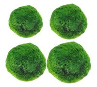 Temeemeg 4PCS Marimo Moss Balls Live Aquarium Moss Decorative Green Algae Balls Assorted Sizes 0.79 1.30 Inch (After Soaking)