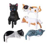 Temeemeg 5Pcs Mini Cat Figurines Cute Cartoon Tiny Cats Ornaments for Office Home Display Small Cat Figurines Set for Car Dashboard and Desk Decor