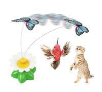 Temeemeg Automatic Butterfly Cat Toys Interactive Cat Toy with 1 Bird Replacements Random Moving Ambush for Indoor Pet.