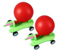 Temeemeg Balloon Toy 2pcs Balloon Launcher Car Toy Set - Diy Science Experiment Kit For Kids Green & Multicolored